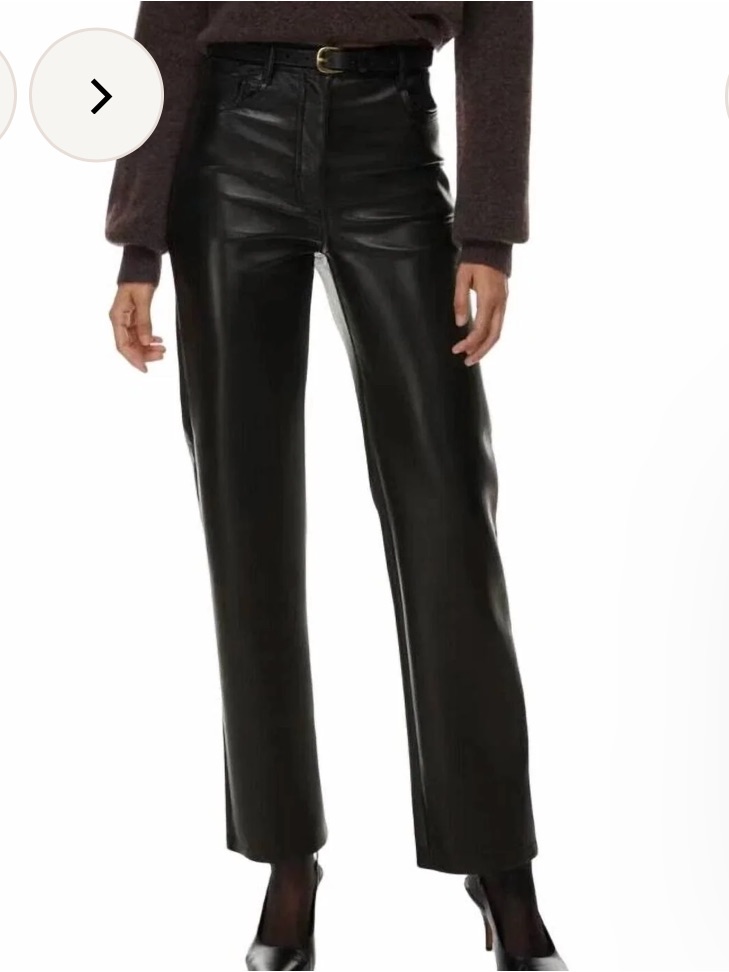 Aritzia Wilfred Faux Leather Pants Black High Rise Size 0
